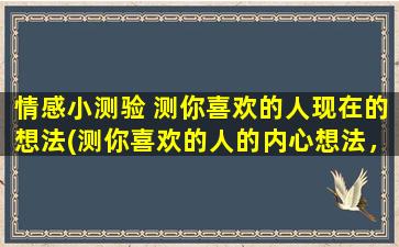 情感小测验 测你喜欢的人现在的想法(测你喜欢的人的内心想法，情感小测验)